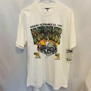 Vintage Jerzees Green Bay Packers Cowboys Unfinished Business Graphic Tee Size L